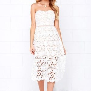 NWT Lulu's | Ivory Lace Midi Dress
